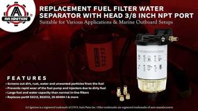 img 3 attached to ⛽️ Upgraded Marine Fuel Filter Water Separator Kit with Sturdy Aluminum Head - 1/4 Inch NPT Port - Replaces 35-60494-1, S3213, 18-7932-1, 18-17928, 35-809097 - Transparent Reusable Bowl with 5/16 ID Barb Fittings