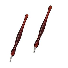 img 3 attached to 🔪 CJESLNA 2 Pack Practical Nail Art Tools: Pedicure Cuticle Trimmer + Dead Skin Callus Removal Fork (Brown)