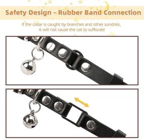 img 2 attached to 🌙 SEO-Optimized: 2 Pack Moon and Stars Pattern Leather Cat Collar with Bell, 9-12 Inches Length and Safety Belt, Suitable for Cats, Kittens, and Puppies