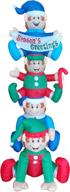 🎄 bzb goods 8 foot christmas inflatable stacking elves with led lights - outdoor indoor holiday decor, lighted blow up yard decor, giant lawn inflatable for home family outside logo