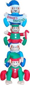 img 3 attached to 🎄 BZB Goods 8 Foot Christmas Inflatable Stacking Elves with LED Lights - Outdoor Indoor Holiday Decor, Lighted Blow Up Yard Decor, Giant Lawn Inflatable for Home Family Outside