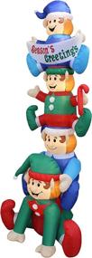 img 1 attached to 🎄 BZB Goods 8 Foot Christmas Inflatable Stacking Elves with LED Lights - Outdoor Indoor Holiday Decor, Lighted Blow Up Yard Decor, Giant Lawn Inflatable for Home Family Outside