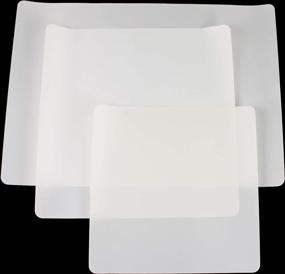 img 4 attached to 🔥 3 Pack PTFE Sheet/Teflon Sheets - Various Sizes, Transparent and Reusable. Non-Stick Sheets, Extra Thickness and High Heat Resistance. Ideal for Applique Pressing, Heat Press Transfers, Ironing, Arts & Crafts