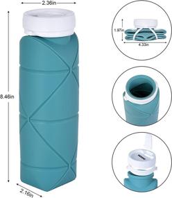 img 3 attached to 🚲 WOOHU Collapsible Water Bottles - BPA Free Bike Water Bottle 20oz Silicone Leak-proof Valve - Ultralight Bottle for Camping, Running, Fitness, Walking - Suction Nozzle Included