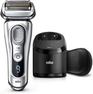 🪒 braun series 9 9390cc electric razor for men: precision beard trimmer, rechargeable, cordless, wet & dry foil shaver, clean & charge station, leather travel case - silver logo