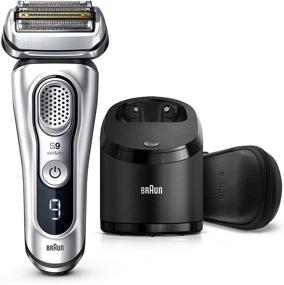 img 4 attached to 🪒 Braun Series 9 9390cc Electric Razor for Men: Precision Beard Trimmer, Rechargeable, Cordless, Wet & Dry Foil Shaver, Clean & Charge Station, Leather Travel Case - Silver