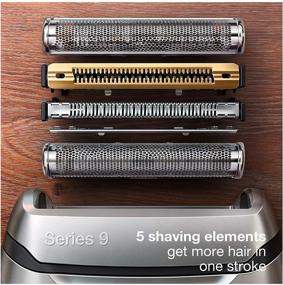 img 1 attached to 🪒 Braun Series 9 9390cc Electric Razor for Men: Precision Beard Trimmer, Rechargeable, Cordless, Wet & Dry Foil Shaver, Clean & Charge Station, Leather Travel Case - Silver