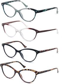 img 3 attached to 👓 HEEYYOK Women Reading Glasses Set - Stylish Cateye Readers with Comfortable Spring Hinge (1.25, 4 Mix Color)
