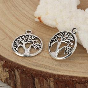 img 2 attached to 🌳 JGFinds Tree of Life Silver Tone Pendants, 5/8", 96 Pack - Bulk Jewelry Supplies with 48 of Each Design