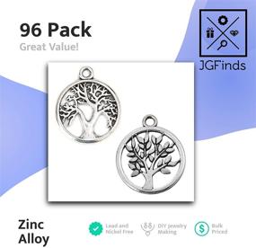 img 3 attached to 🌳 JGFinds Tree of Life Silver Tone Pendants, 5/8", 96 Pack - Bulk Jewelry Supplies with 48 of Each Design