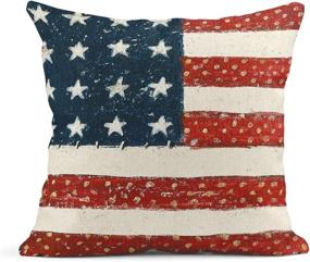 img 3 attached to ArtSocket Set of 4 Linen Throw Pillow Covers: 4th of July Independence Day Decor Square Pillow Cases - 18x18 inches Home Decor Pillowcases