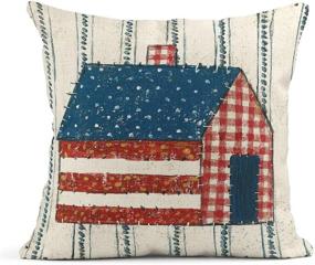 img 2 attached to ArtSocket Set of 4 Linen Throw Pillow Covers: 4th of July Independence Day Decor Square Pillow Cases - 18x18 inches Home Decor Pillowcases