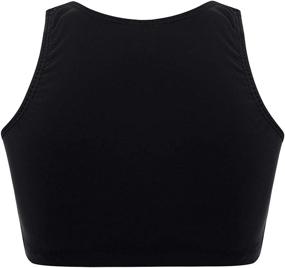 img 3 attached to 💃 ACSUSS Big Girls Dance Crop Tops - Athletic Sportwear for Gymnastics, Ballet, and More - Cross Back, Mock Neck Tank Tops