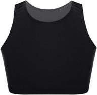 💃 acsuss big girls dance crop tops - athletic sportwear for gymnastics, ballet, and more - cross back, mock neck tank tops логотип