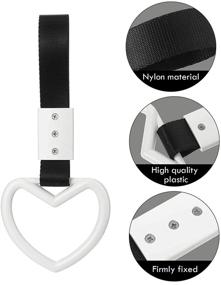 img 2 attached to 4 Pieces Heart-Shaped Car Straps Tsurikawa Heart Rings (White)