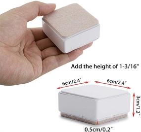img 3 attached to OwnMy 4PCS White Square Bed Risers: Heavy Duty Furniture Lifters for Bed, Table, Chair, Sofa, Desk & More