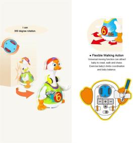 img 1 attached to Игрушка Woby Baby Musical Toy: танцующий, поющий, разговаривающий гусь, хип-хоп, качающийся - крутая образовательная игрушка в подарок для детей от 1 до 3 лет.