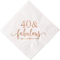 🥳 rose gold crisky 40th birthday cocktail napkins for women - 50pcs, 3-ply: ideal decorations for 40th birthday celebration, beverage & dessert table supplies logo