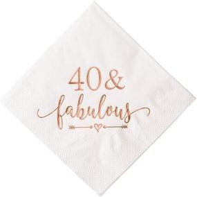 img 4 attached to 🥳 Rose Gold Crisky 40th Birthday Cocktail Napkins for Women - 50Pcs, 3-Ply: Ideal Decorations for 40th Birthday Celebration, Beverage & Dessert Table Supplies