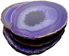 img 4 attached to 🔮 FOUR Agate Coasters - The Perfect Paradise Coaster Set