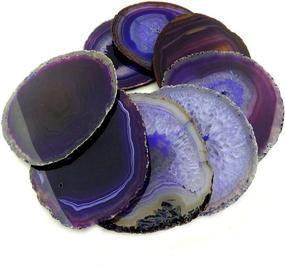 img 2 attached to 🔮 FOUR Agate Coasters - The Perfect Paradise Coaster Set