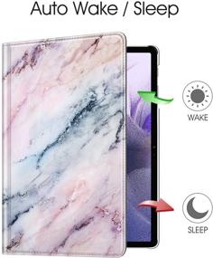 img 1 attached to Fintie Rotating Case for Samsung Galaxy Tab S7 FE 12.4 inch 2021 (SM-T730/T733/T736/T738) & Galaxy Tab S7 Plus 2020 - 360 Degree Swivel Stand Cover with Auto Sleep/Wake - Marble Pink