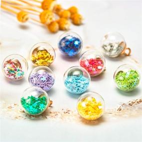 img 1 attached to ✨ Hicarer 100-Piece Assorted Glass Ball Pendant Charms - Colorful Star Crystal Ball Charms for DIY Jewelry Making, Pendant Decoration Supplies