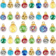 ✨ hicarer 100-piece assorted glass ball pendant charms - colorful star crystal ball charms for diy jewelry making, pendant decoration supplies logo