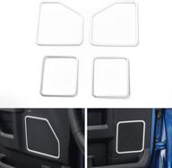 car door loudspeaker speaker decoration frame cover trim for ford f150 2015 2016 2017 (silver) logo