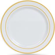 🥗 top choice: select settings 50 count gold trim disposable plastic salad/dessert plates - 7.5 inch logo