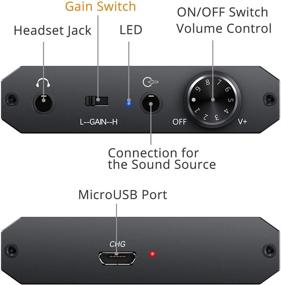 img 2 attached to Усилитель для наушников Neoteck HiFi с двухуровневым переключателем усиления, портативное алюминиевое матовое покрытие для наушников 3.5 мм.