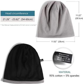 img 2 attached to Stylish and Stretchy Lvaiz Women's Knitted Beanie: Waffle Slouchy Skullcap for Men in Thin Acrylic