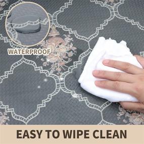 img 1 attached to 👣 JATEF Anti-Fatigue Kitchen Mat Set - 2 PCS Waterproof Non-Slip PVC Ergonomic Comfort Standing Kitchen Mats for Floor, Home, Sink, Laundry, Office - Dark Grey