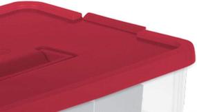 img 1 attached to 📦 Stack & Carry 2 Layer 24 Ornament Storage Box by Sterilite - Red Lid and Handle, Transparent Layers