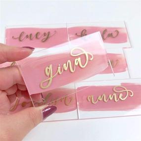 img 3 attached to 💌 20pcs Clear Acrylic Place Cards for Wedding by UNIQOOO - Blank Rectangle Escort Plates Name Cards - Ideal for Seating, Table Cards, Food Signs, Party, Banquet, Event Decor - 3 1/2 x 2in