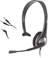 🎧 cyber acoustics mono headset with microphone, ideal for k12 school classroom and education (ac-104), gray logo