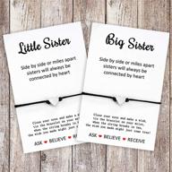 👭 manven big sister little sister bracelet set heart charm best friends jewelry gift for friendship, daughter, big sis lil sis, women, girls - matching sister bracelets for 2 logo