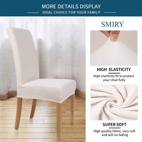 img 2 attached to 🪑 Soft and Removable Smiry Velvet Stretch Dining Room Chair Covers - Set of 4, Dawn