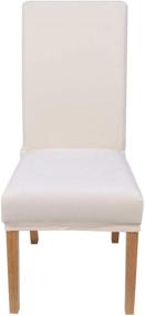 img 3 attached to 🪑 Soft and Removable Smiry Velvet Stretch Dining Room Chair Covers - Set of 4, Dawn