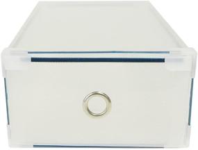 img 4 attached to Clear Drawer Style Shoe Box for Medium Closet Organization - Set of 10, Clear