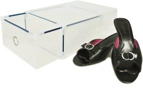 img 1 attached to Clear Drawer Style Shoe Box for Medium Closet Organization - Set of 10, Clear