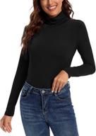 lovfee womens turtleneck lightweight tee（black women's clothing and lingerie, sleep & lounge logo