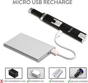 img 3 attached to 🔥 Electric Arc Lighter USB Rechargeable Candle Lighter for Candle BBQ Camping - Flameless Grill Lighter with LED Battery Display & Safety Switch - Comes in a Gift Box