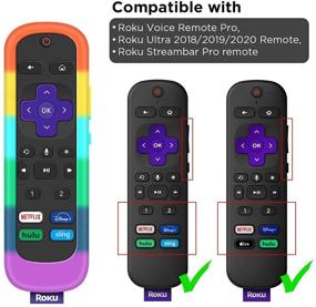 img 3 attached to 🌈 Силиконовый чехол в радужных цветах для Roku Voice Remote Pro - Замена кожи Ultra 2020/2019/2018 с защитой батареи