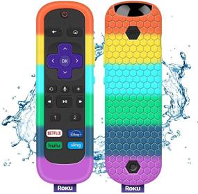 img 4 attached to 🌈 Силиконовый чехол в радужных цветах для Roku Voice Remote Pro - Замена кожи Ultra 2020/2019/2018 с защитой батареи