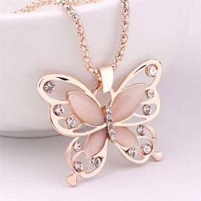 img 1 attached to Hollow Crystal Butterfly Pendant Necklace - Durable and Useful Jewelry for Women and Girls - Perfect Birthday Gift - Comelyjewel Necklace