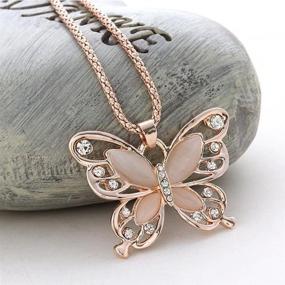 img 3 attached to Hollow Crystal Butterfly Pendant Necklace - Durable and Useful Jewelry for Women and Girls - Perfect Birthday Gift - Comelyjewel Necklace