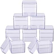 benecreat set of 10 high transparency plastic square bead storage containers with drawer organizers 🗃️ - ideal for beauty supplies, tiny beads, jewelry findings, and small items - size: 2.2x2.2x2 inches logo