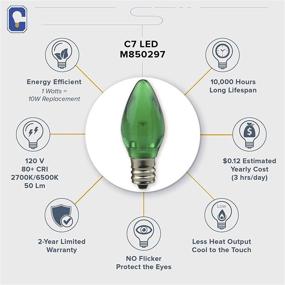 img 2 attached to Candex Green C7 Christmas Holiday LED 10W Equivalent 1W Blub