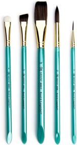 img 4 attached to Royal & Langnickel Menta 5 pc Stroke Variety Brush Set: Идеально подходит для акварельной живописи